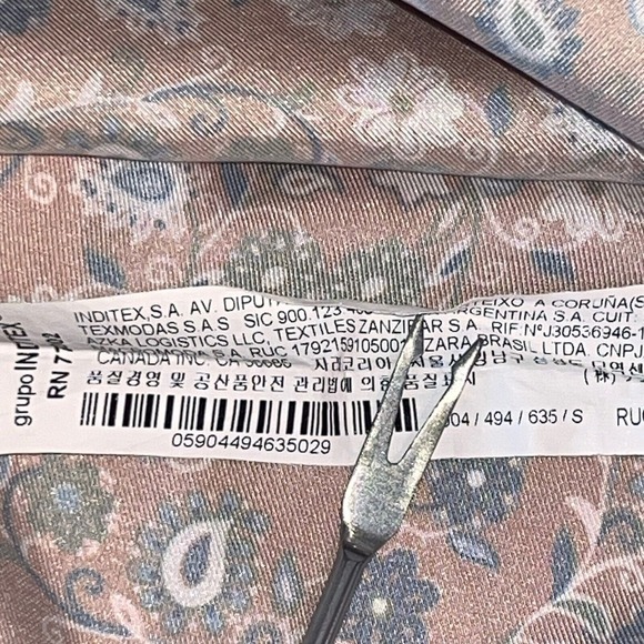 Zara Womens Floral Paisley Long Sleeve Button Up‎ Satin Small Bloomcore Career - Picture 9 of 10